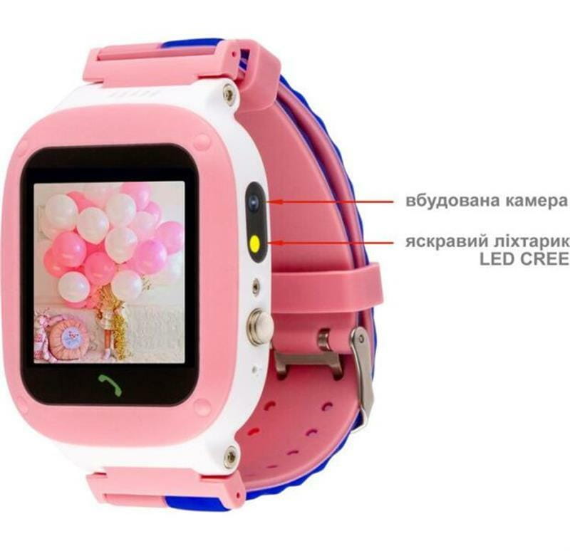 Дитячий смарт-годинник AmiGo GO004 Splashproof Camera+LED Pink