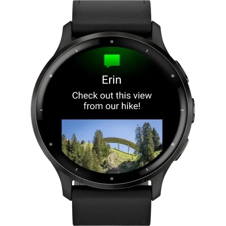 Смарт-годинник Garmin Venu 3 Slate Stain Steel Bezel Black Case and Leather Band (010-02784-52)