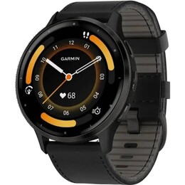 Смарт-часы Garmin Venu 3 Slate Stain Steel Bezel Black Case and Leather Band (010-02784-52)