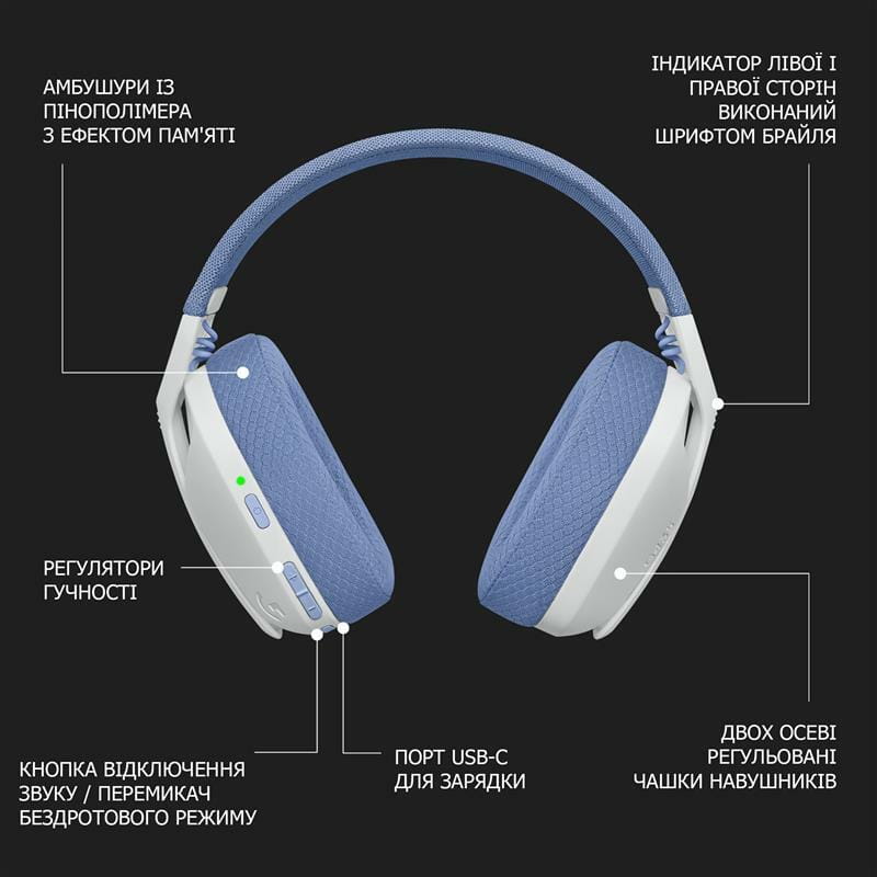 Bluetooth-гарнитура Logitech G435 Wireless White (981-001074)