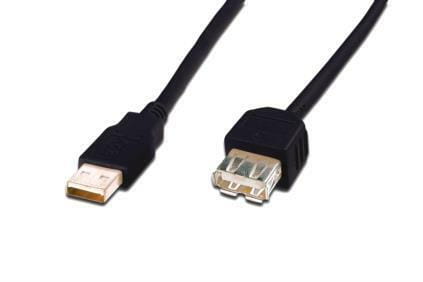 Кабель Assmann USB 2.0 (AM/AF) 5.0m, black (AK-300202-050-S)