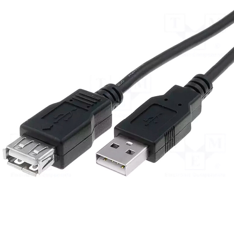 Кабель Assmann USB 2.0 (AM/AF) 5.0m, black (AK-300202-050-S)
