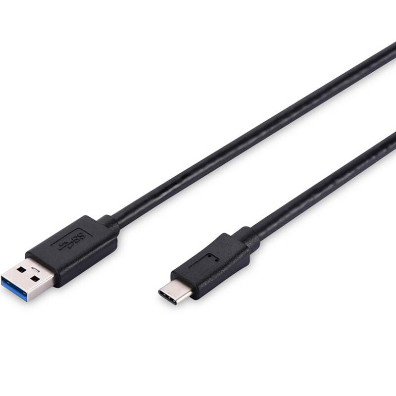 Кабель Assmann (AK-300136-010-S) USB3.0-USB Type-C, AM, 1м, Black