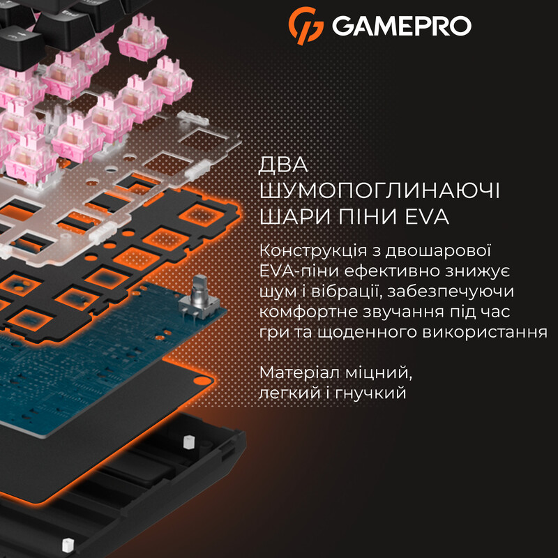 Клавіатура GamePro MK160 V2 Warden QLAB Sakura Black (MK160-V2-B-QS)