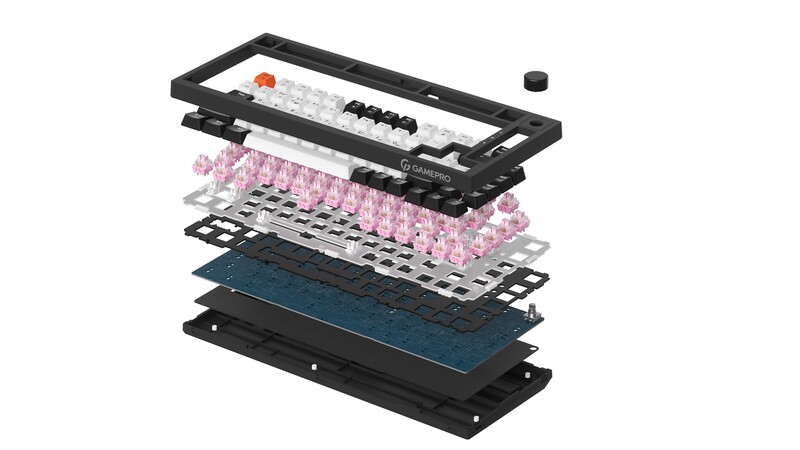 Клавіатура GamePro MK160 V2 Warden QLAB Sakura White (MK160-V2-BL-QS)