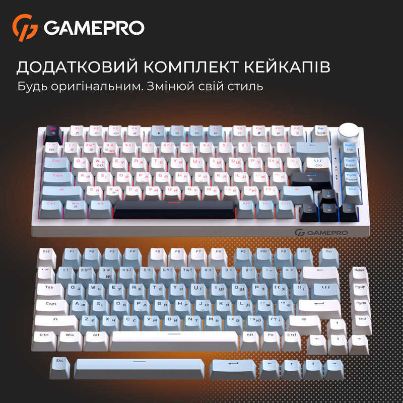 Клавіатура GamePro MK160 V2 Warden QLAB Sakura White (MK160-V2-BL-QS)