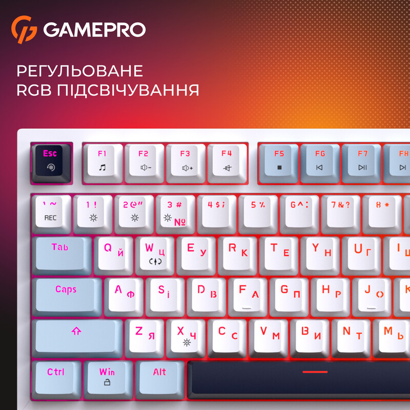 Клавіатура GamePro MK160 V2 Warden QLAB Sakura White (MK160-V2-BL-QS)