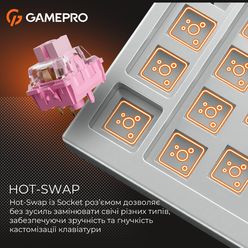 Клавіатура GamePro MK160 V2 Warden QLAB Sakura White (MK160-V2-BL-QS)
