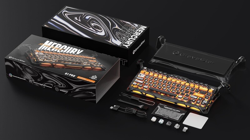 Клавиатура беспроводная GravaStar Mercury K1 Pro CyberFlare (GSK1PRO_BO_BLK)