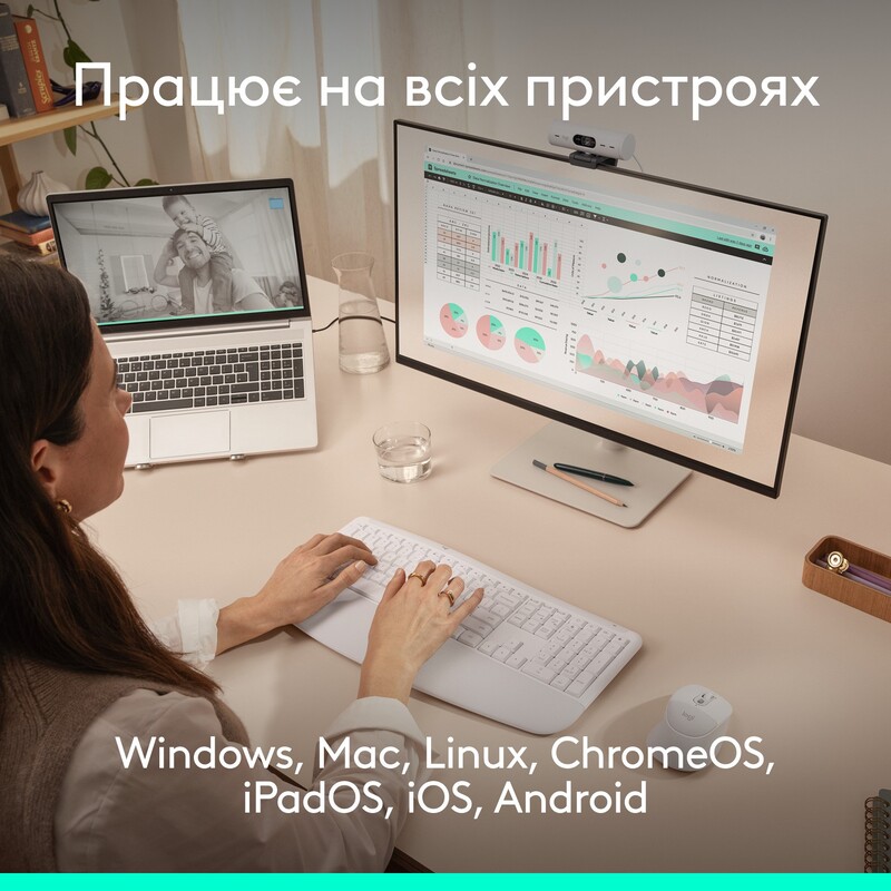 Комплект (клавиатура, мышь) беспроводной Logitech Signature Comfort Plus MK880 White (920-014033)