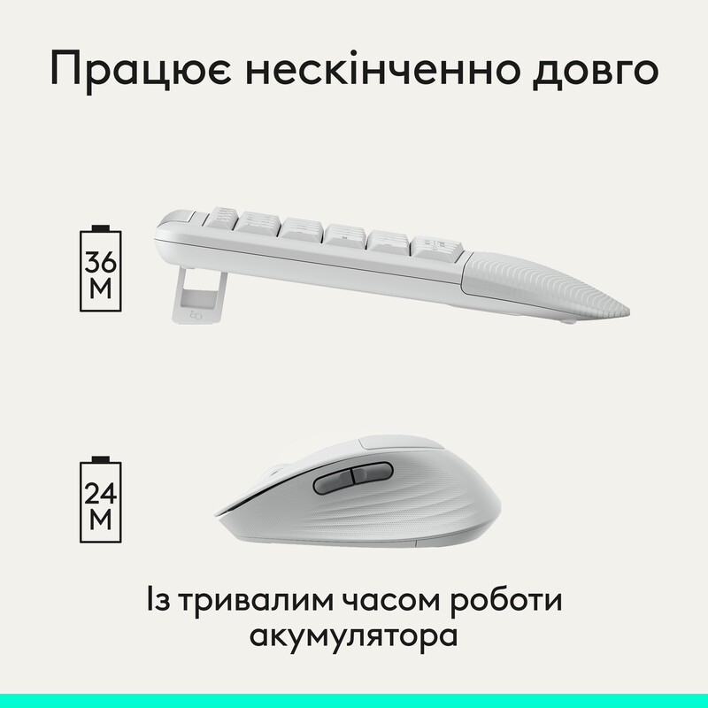 Комплект (клавиатура, мышь) беспроводной Logitech Signature Comfort Plus MK880 White (920-014033)