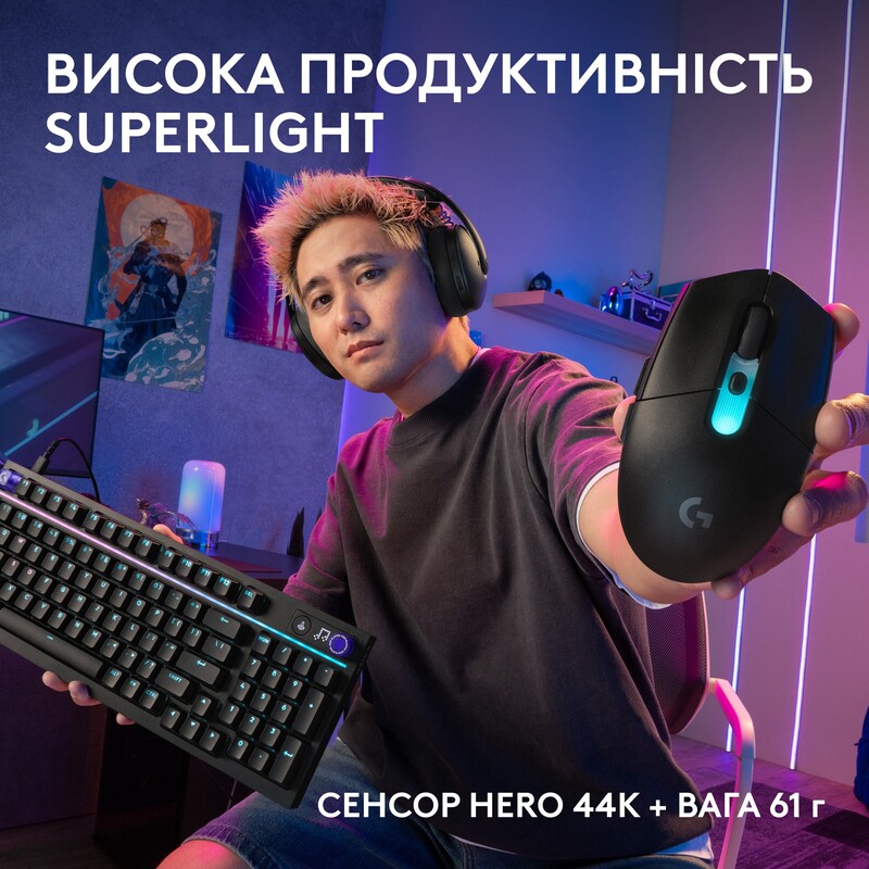 Мышь беспроводная Logitech G305 Superlight Black (910-007739)
