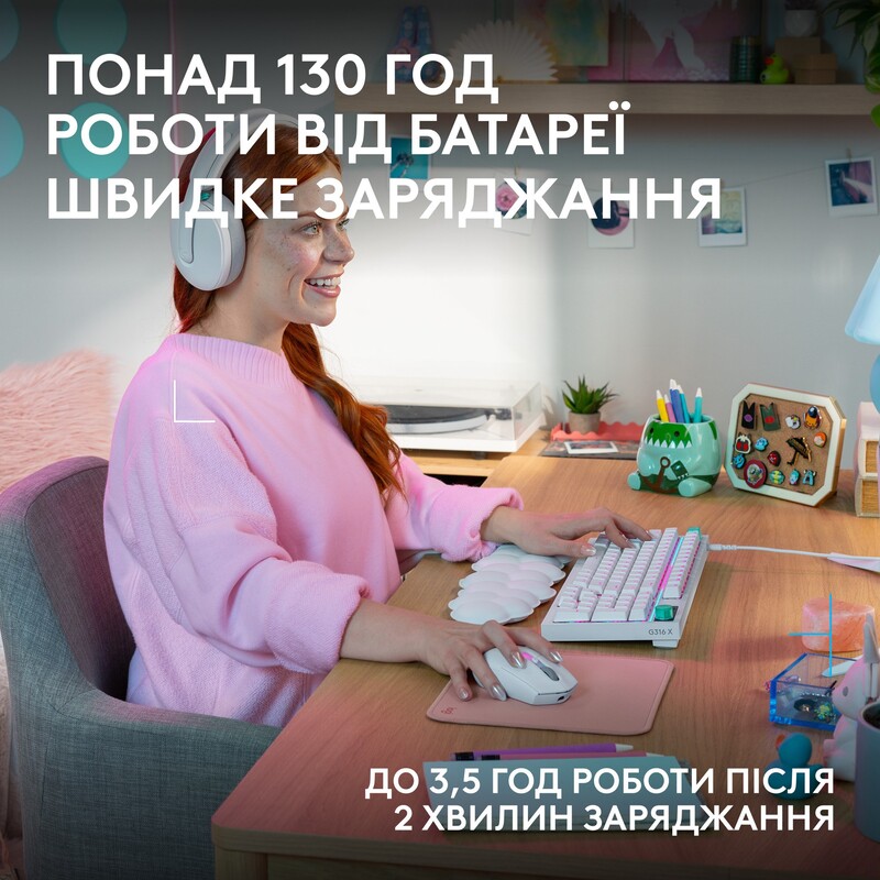 Мышь беспроводная Logitech G305 Superlight White (910-007747)