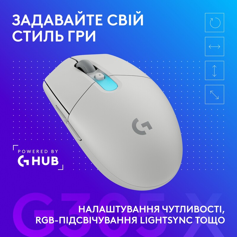 Мышь беспроводная Logitech G305 Superlight White (910-007747)