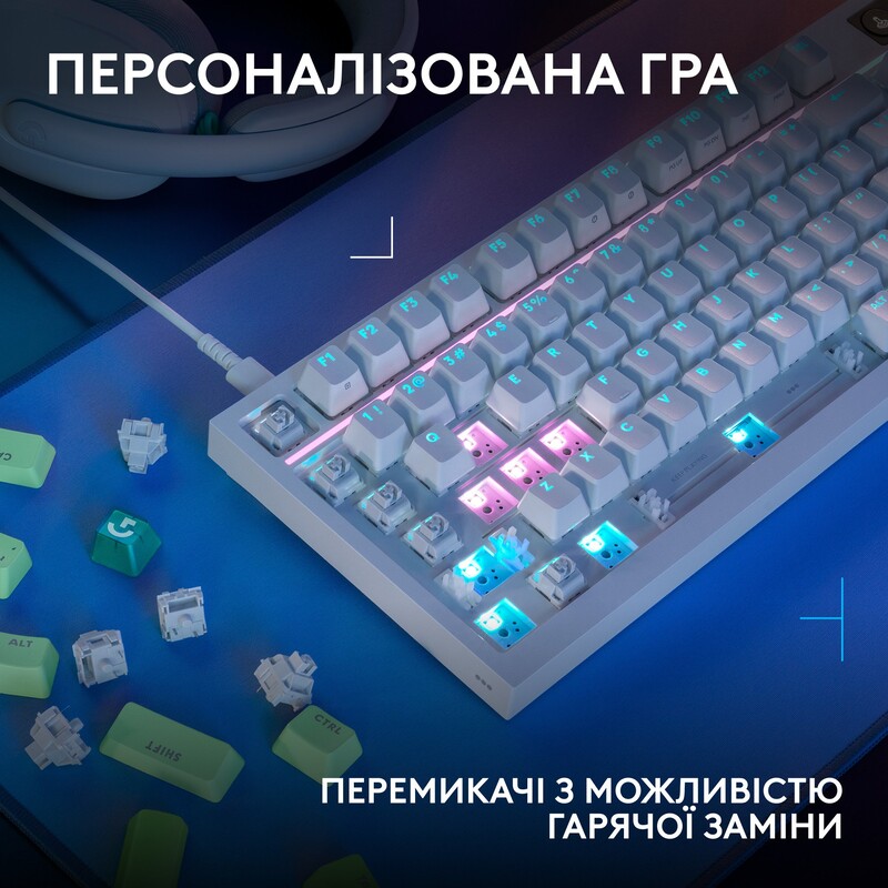Клавiатура Logitech G316 X 98 White (920-014231)
