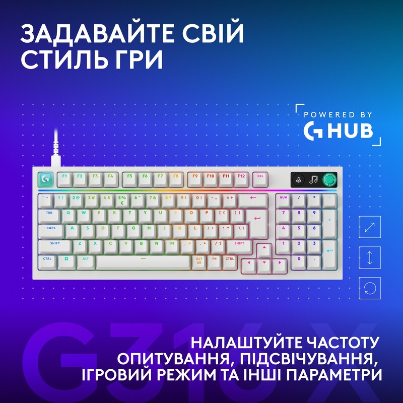 Клавiатура Logitech G316 X 98 White (920-014231)