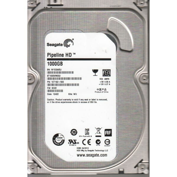 Накопитель HDD SATA 1.0TB Seagate Pipeline HD 5900rpm 64MB (ST1000VM002) Refurbished