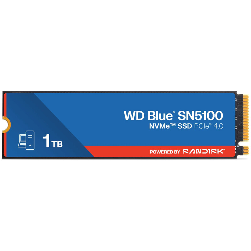Накопитель SSD 1TB WD Blue SN5100 M.2 2280 PCIe 4.0 x4 3D NAND QLC (WDS100T5B0E)