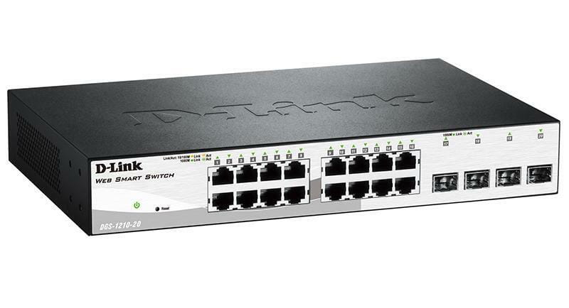 Коммутатор D-Link DGS-1210-20 16port 1Gbit, 4SFP Smart