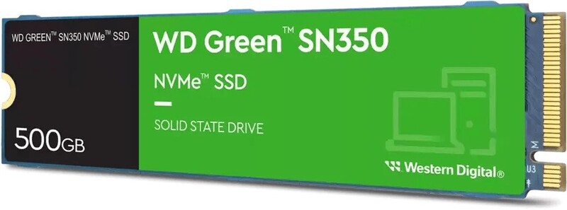 Накопитель SSD 500GB WD Green SN350 M.2 2280 PCIe 3.0 x4 3D TLC (WDS500G2G0C)