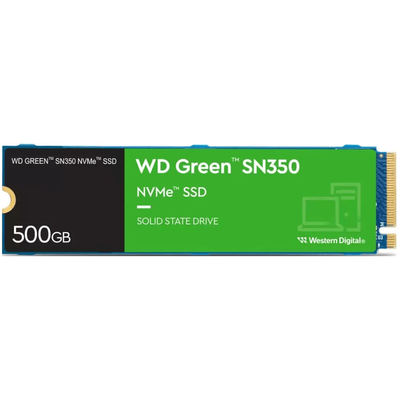 Накопитель SSD 500GB WD Green SN350 M.2 2280 PCIe 3.0 x4 3D TLC (WDS500G2G0C)