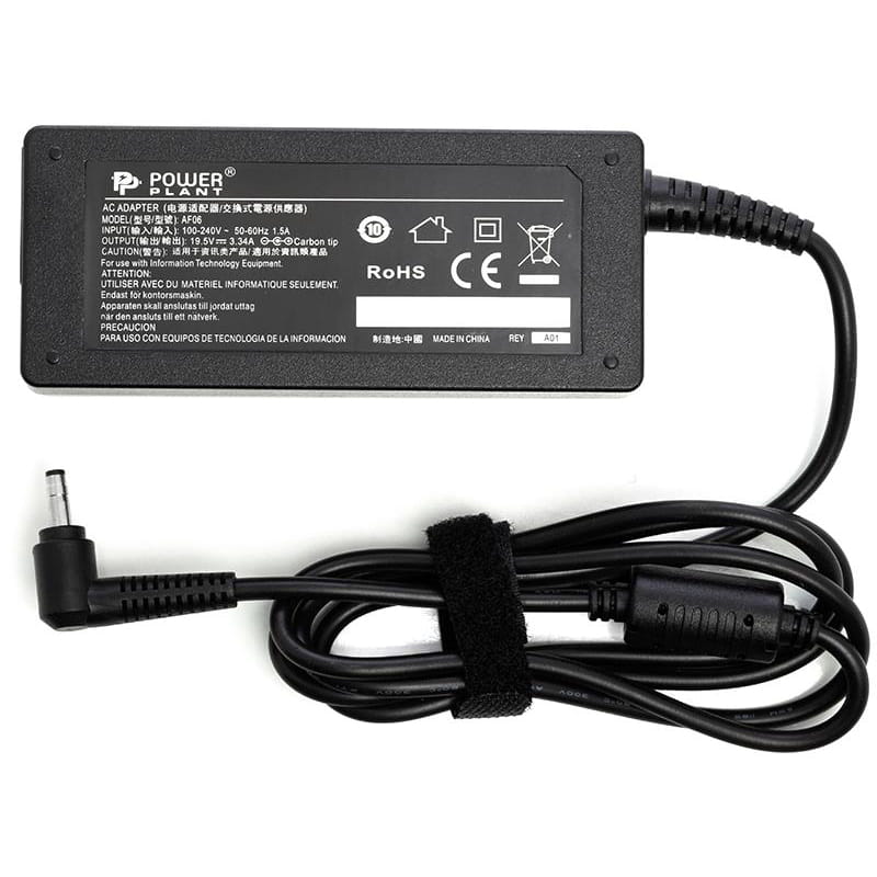 Блок живлення PowerPlant для ноутбука Dell 220V, 19.5V 65W 3.34A, 4.0х1.7мм (DL65G4017)