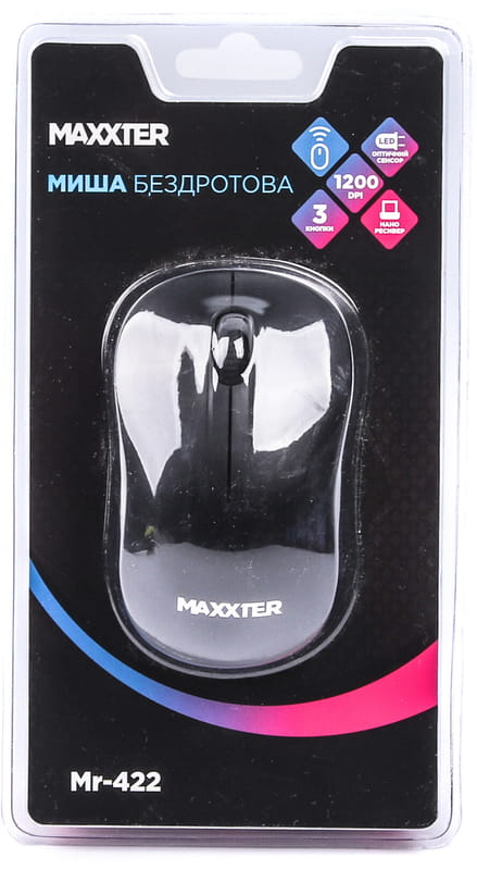 Мышь беспроводная Maxxter Mr-422 Black