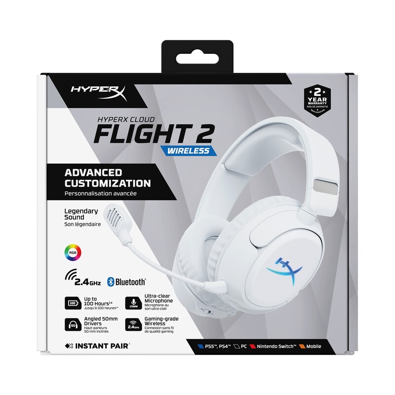 Bluetooth-гарнитура HyperX Cloud Flight 2 Wireless White (B5VC5AA)