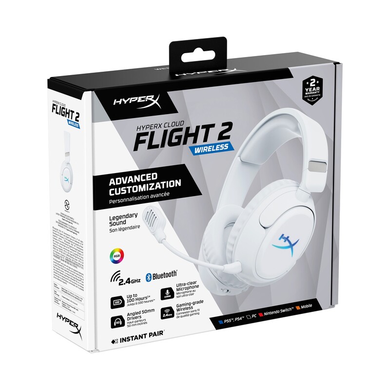 Bluetooth-гарнитура HyperX Cloud Flight 2 Wireless White (B5VC5AA)