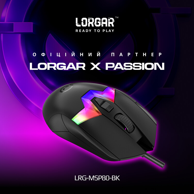 Мышь Lorgar Pro MSP80 Wired USB Black (LRG-MSP80-BK)