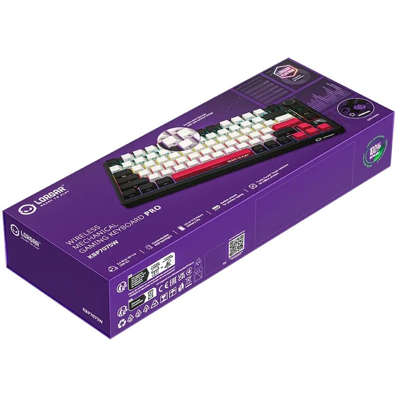 Клавіатура Lorgar Pro KBP7075W Wireless Black (LRG-KBP7075W-BK-US)