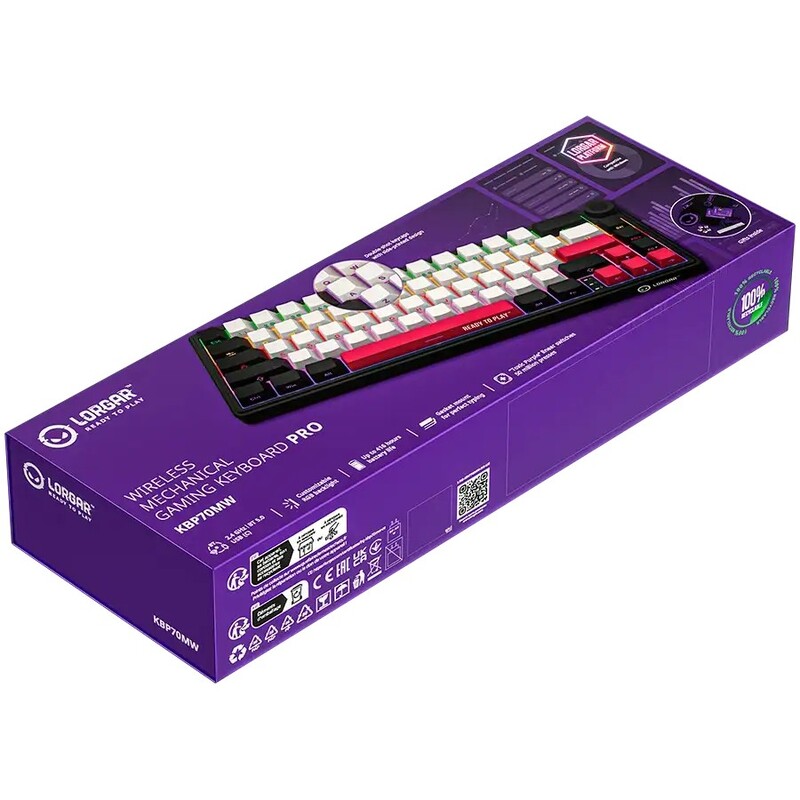 Клавіатура Lorgar Pro KBP70MW Wireless Black (LRG-KBP70MW-BK-US)