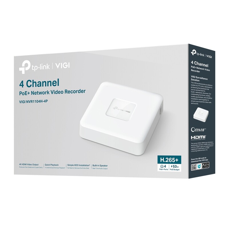 Відеореєстратор TP-Link VIGI NVR1104H-4P