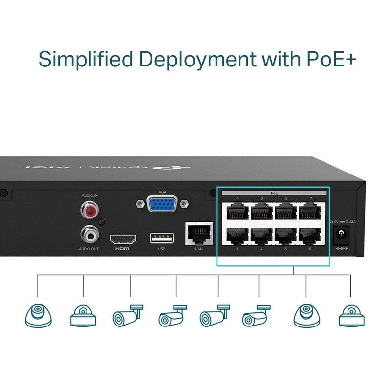 Відеореєстратор TP-Link VIGI NVR1008H-8MP