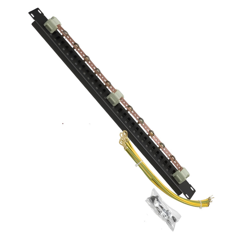 Шина заземления Mirsan 19" 1U, RAL 9005 (MR.TPS02.01)