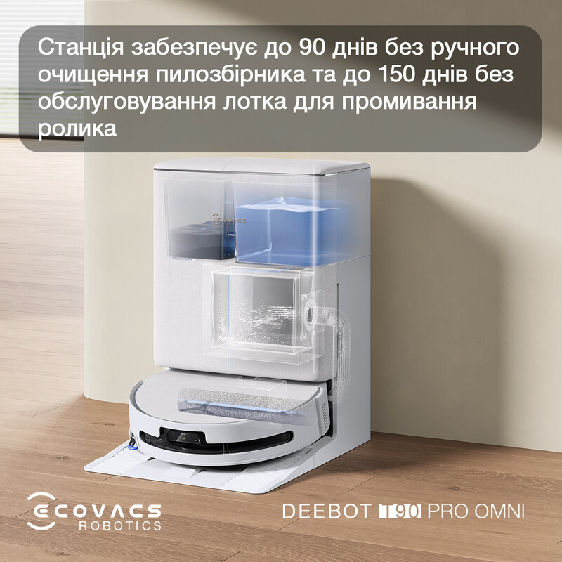 Робот-пилосос Ecovacs Deebot T90 Pro Omni White (DEX95)