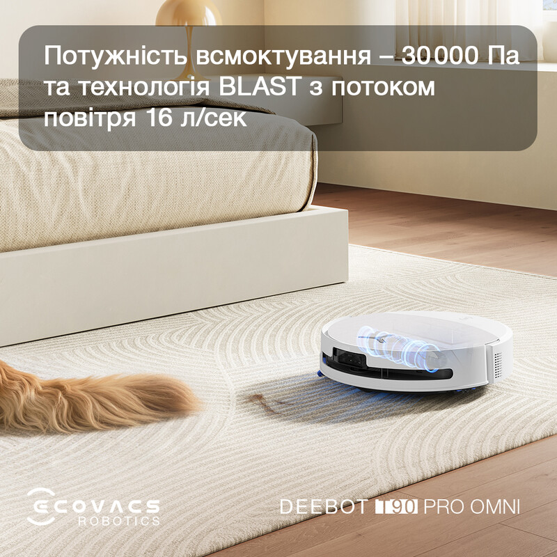 Робот-пилосос Ecovacs Deebot T90 Pro Omni White (DEX95)
