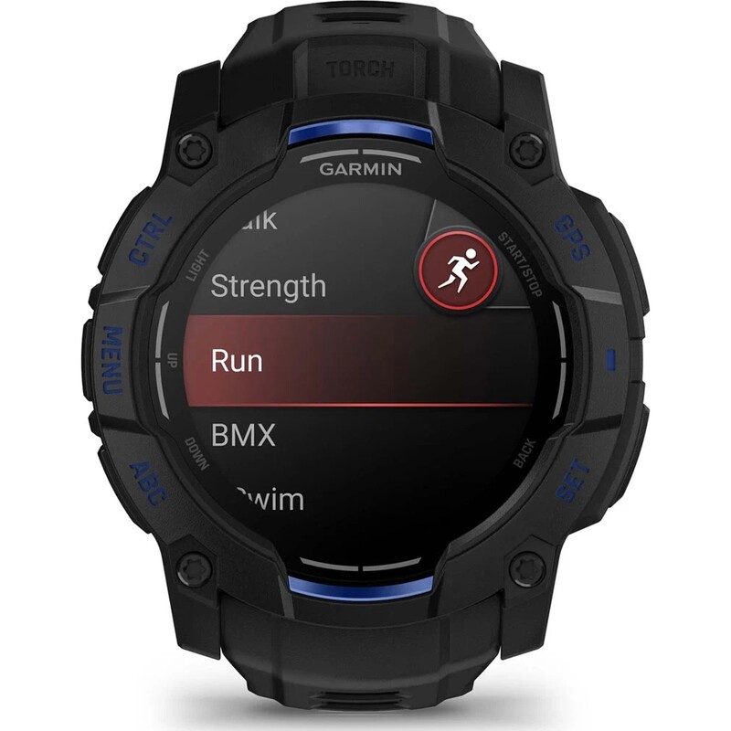 Смарт-часы Garmin Instinct 3 50mm AMOLED Black with Bolt Blue Accents (010-03020-03)