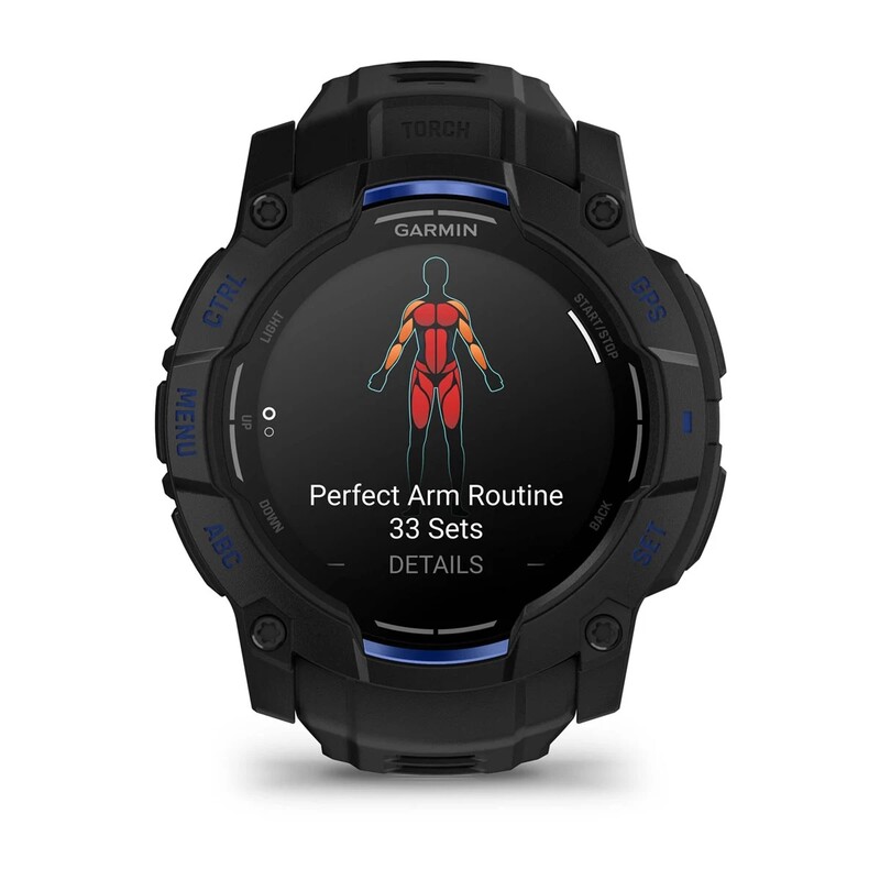 Смарт-часы Garmin Instinct 3 50mm AMOLED Black with Bolt Blue Accents (010-03020-03)