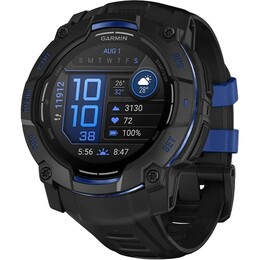 Смарт-годинник Garmin Instinct 3 50mm AMOLED Black with Bolt Blue Accents (010-03020-03)