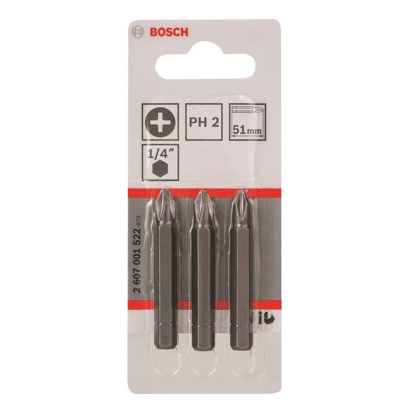 Набір біт Bosch Professional Extra-Hart PH2, 51 мм, 3шт (2.607.001.522)