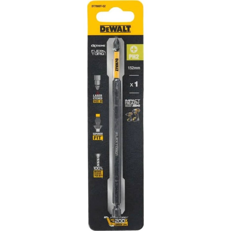 Біта DeWalt EXTREME PH2, 152мм, 1шт (DT7800T)