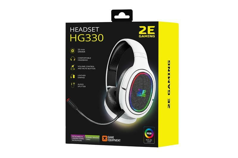 Гарнітура 2E Gaming HG330 RGB White (2E-HG330WT)