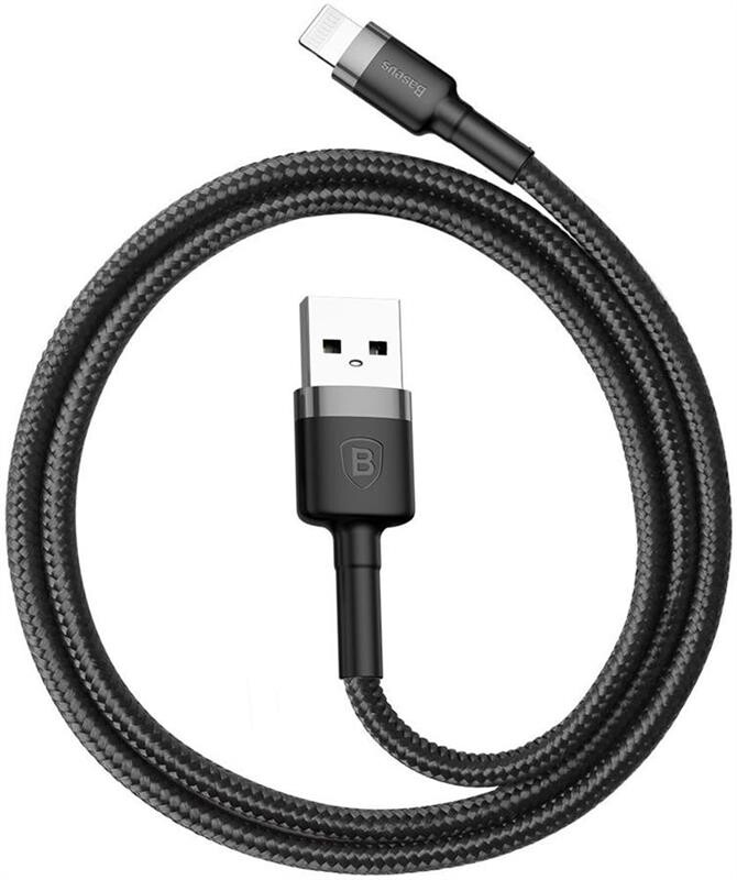 Кабель Baseus Cafule USB-Lightning, 2м Grey-Black (CALKLF-CG1)