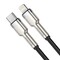 Фото - Кабель Baseus Cafule Metal USB-C-Lightning, 2м Black (CATLJK-B01) | click.ua