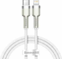 Кабель Baseus Cafule Metal USB-C-Lightning, 2м White (CATLJK-B02)