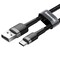 Фото - Кабель Baseus Cafule USB-USB-C, 2A, 3м Gray/Black (CATKLF-UG1) | click.ua