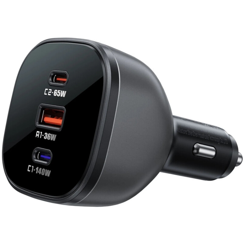 Автомобильное зарядное устройство Acefast B14 (2xUSB-C + USB-A) 165W Black (6974316282938)