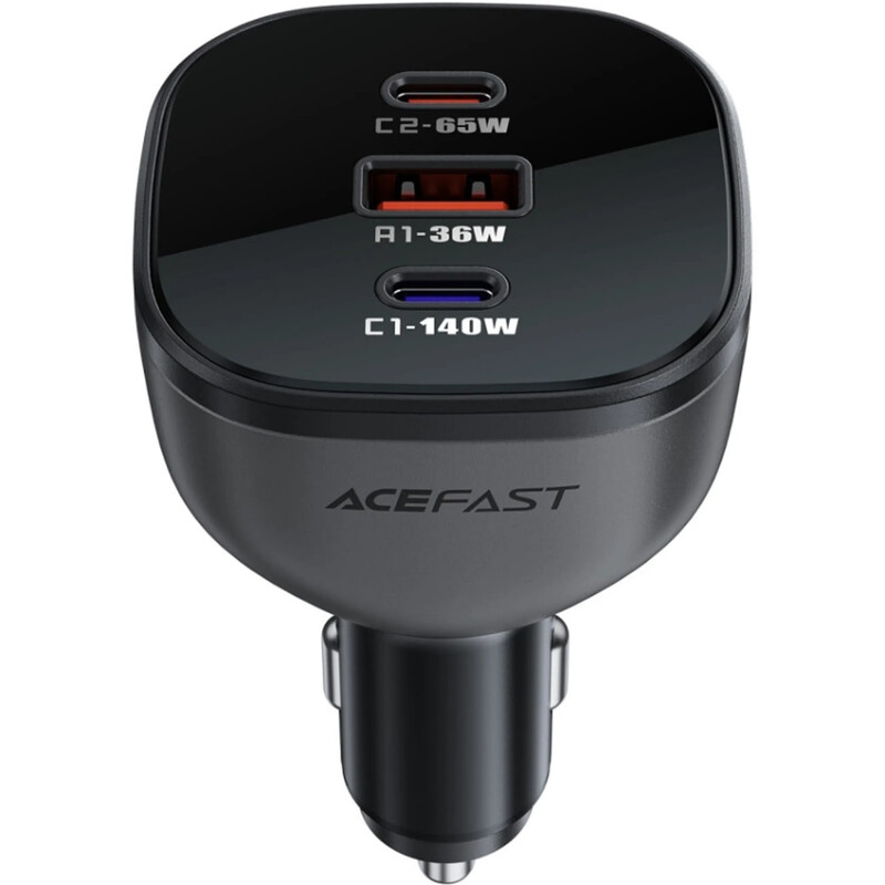 Автомобильное зарядное устройство Acefast B14 (2xUSB-C + USB-A) 165W Black (6974316282938)