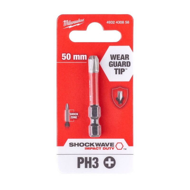 Біта Milwaukee Shockwave, PH3х50мм, 1шт (4932430858)